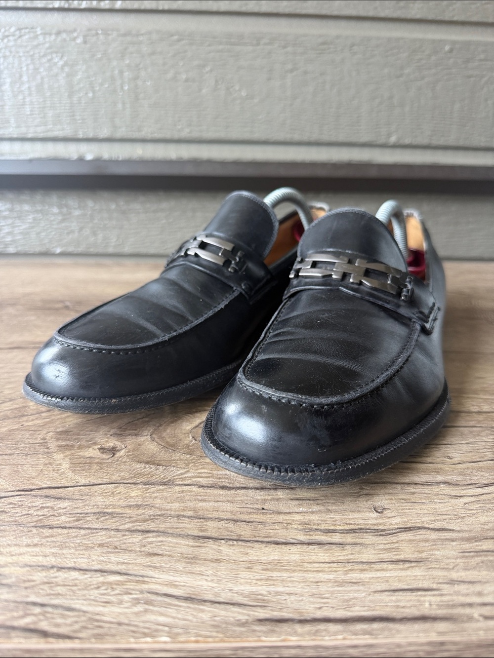 Salvatore Ferragamo Men’s Black Leather Bit Loafers size 9.5 D